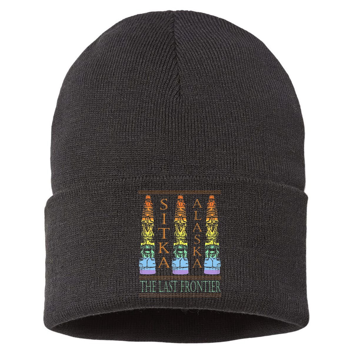 Sitka Alaska Ak Totem Design Sustainable Knit Beanie