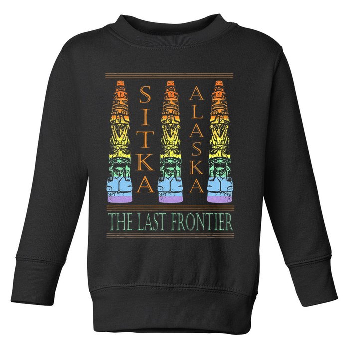 Sitka Alaska Ak Totem Design Toddler Sweatshirt