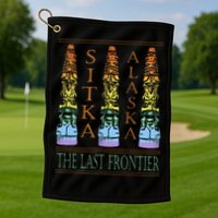 Sitka Alaska Ak Totem Design Golf Towel