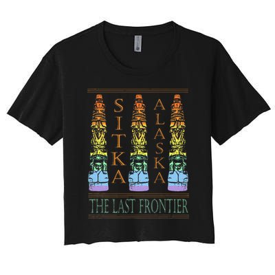 Sitka Alaska Ak Totem Design Crop Top