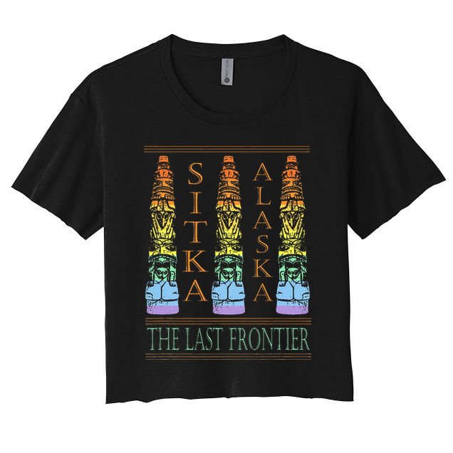 Sitka Alaska Ak Totem Design Crop Top