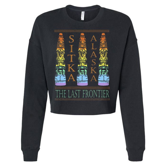 Sitka Alaska Ak Totem Design Cropped Pullover Crew