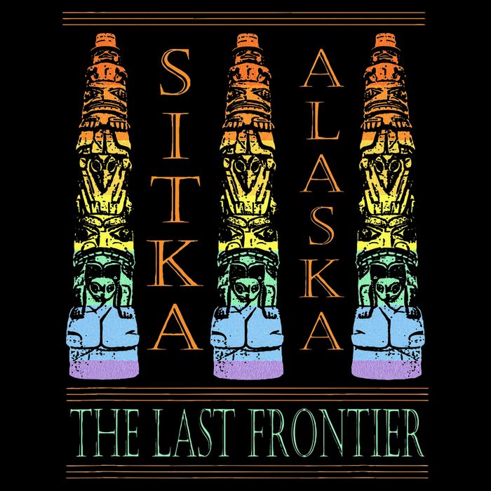 Sitka Alaska Ak Totem Design Cropped Pullover Crew
