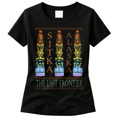 Sitka Alaska Ak Totem Design Womens T-Shirt