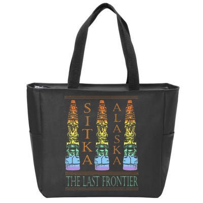 Sitka Alaska Ak Totem Design Zip Tote Bag