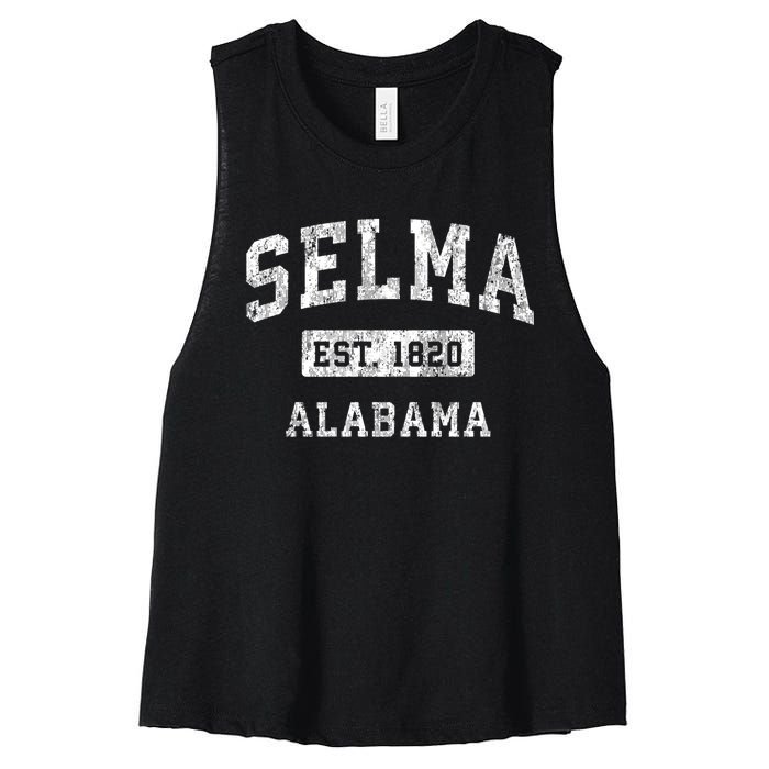 Selma Alabama Al Vintage Established Sports Women's Racerback Cropped Tank