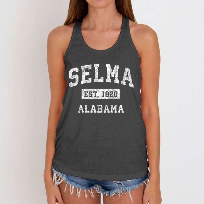 Selma Alabama Al Vintage Established Sports Women's Knotted Racerback Tank