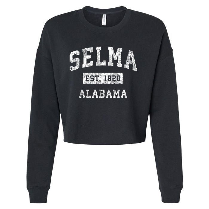 Selma Alabama Al Vintage Established Sports Cropped Pullover Crew