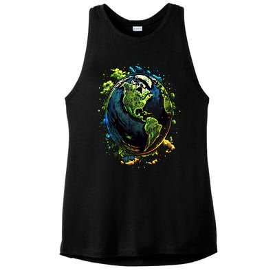 Space Astronaut Alien Astronomy Extraterrestrial Gift Ladies PosiCharge Tri-Blend Wicking Tank