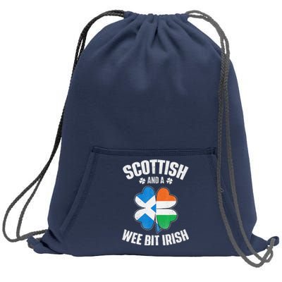 Scottish And A Wee Bit Irish Scotland Ireland Heritage Sweatshirt Cinch Pack Bag