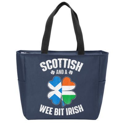 Scottish And A Wee Bit Irish Scotland Ireland Heritage Zip Tote Bag