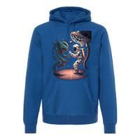 Space Astronaut Alien Playing Basketball Astronomy Space Gift Premium Hoodie