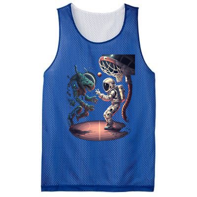 Space Astronaut Alien Playing Basketball Astronomy Space Gift Mesh Reversible Basketball Jersey Tank