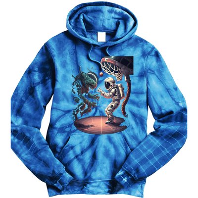 Space Astronaut Alien Playing Basketball Astronomy Space Gift Tie Dye Hoodie