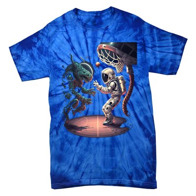 Space Astronaut Alien Playing Basketball Astronomy Space Gift Tie-Dye T-Shirt