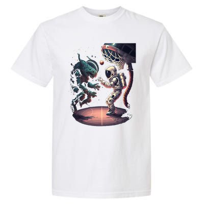 Space Astronaut Alien Playing Basketball Astronomy Space Gift Garment-Dyed Heavyweight T-Shirt