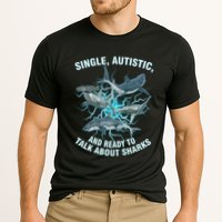 Single Autistic And Ready To Talk About Sharks Cooling Performance Crew T-Shirt