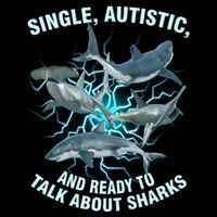 Single Autistic And Ready To Talk About Sharks Metallic Star Ornament
