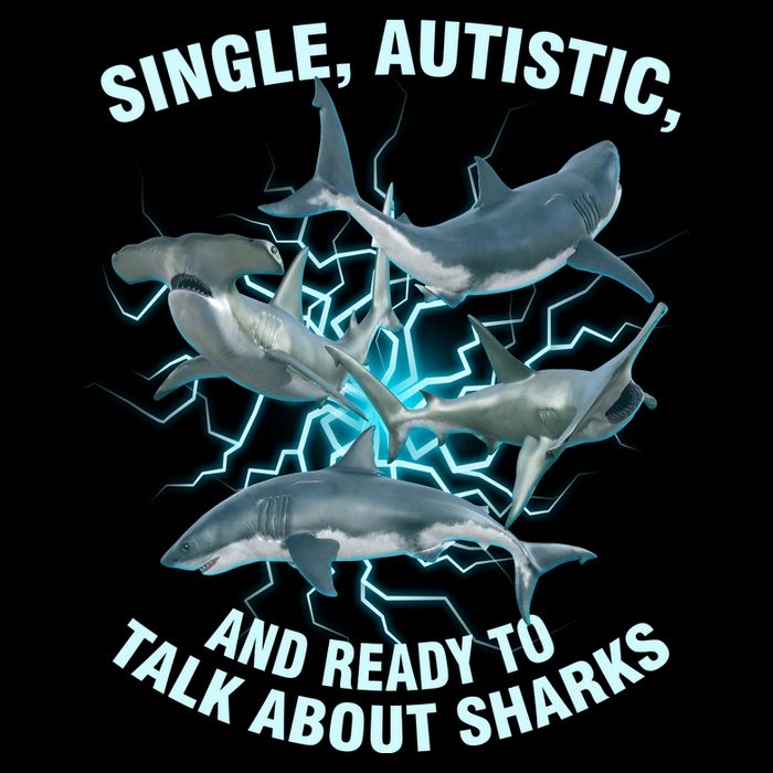 Single Autistic And Ready To Talk About Sharks Metallic Star Ornament