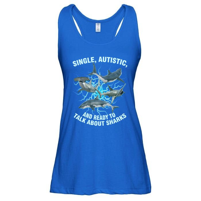 Single Autistic And Ready To Talk About Sharks Ladies Essential Flowy Tank