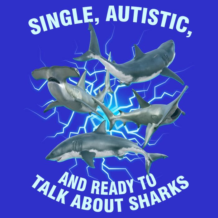 Single Autistic And Ready To Talk About Sharks Premium T-Shirt