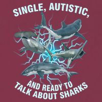 Single Autistic And Ready To Talk About Sharks 16oz Travel Tumbler