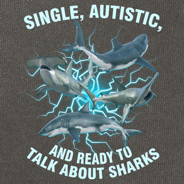 Single Autistic And Ready To Talk About Sharks Cotton Canvas Backpack