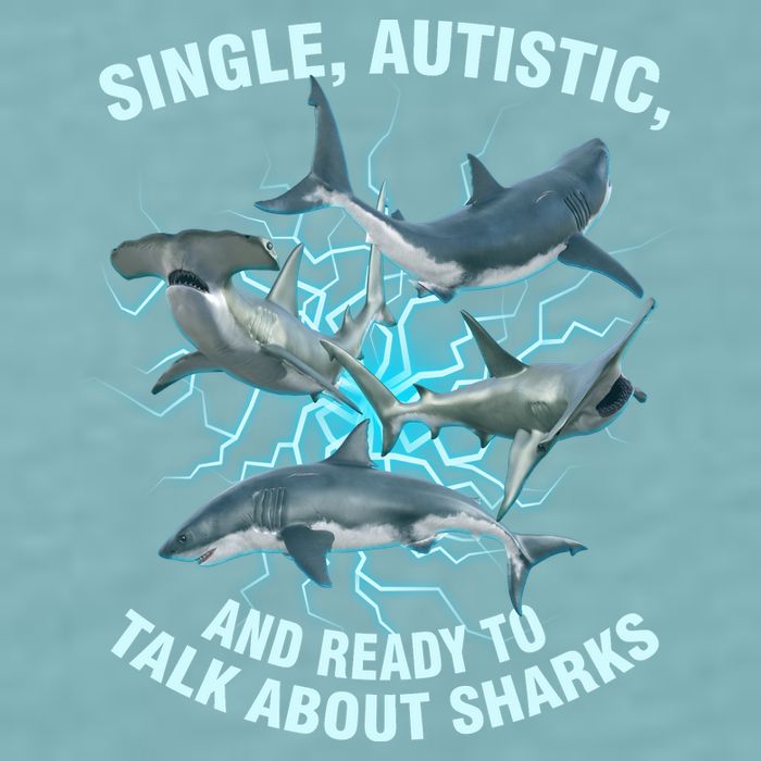 Single Autistic And Ready To Talk About Sharks Sueded Cloud Jersey T-Shirt