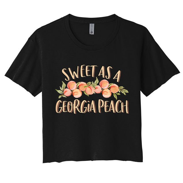 Sweet As A Georgia Peach Cute Funny Southern Georgia Girl Crop Top