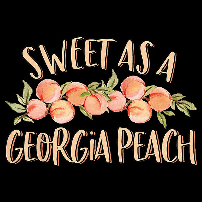 Sweet As A Georgia Peach Cute Funny Southern Georgia Girl Womens T-Shirt