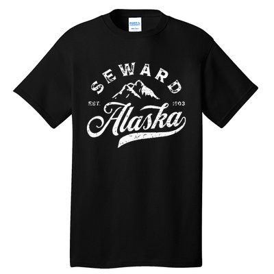 Seward Alaska AK Vintage Mountains Family Vacation Souvenir Tall T-Shirt