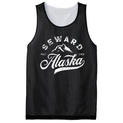 Seward Alaska AK Vintage Mountains Family Vacation Souvenir Mesh Reversible Basketball Jersey Tank