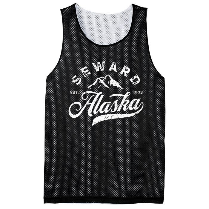 Seward Alaska AK Vintage Mountains Family Vacation Souvenir Mesh Reversible Basketball Jersey Tank