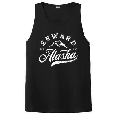 Seward Alaska AK Vintage Mountains Family Vacation Souvenir PosiCharge Competitor Tank