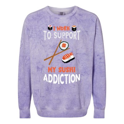 Sushi Addiction Asian Food Japanese Foodie Sushi Lover Cool Gift Colorblast Crewneck Sweatshirt