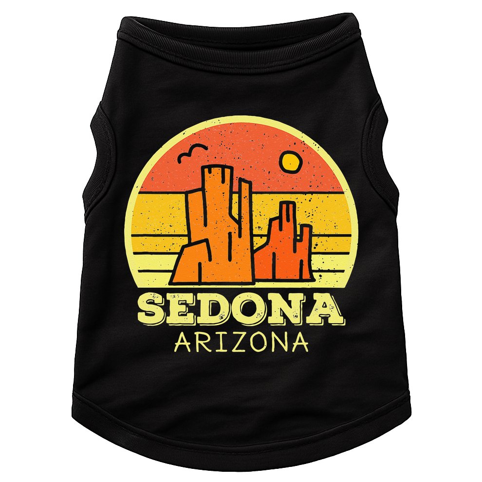 Sedona Arizona AZ Vintage Sunset Desert Camping Hiking Doggie Tank