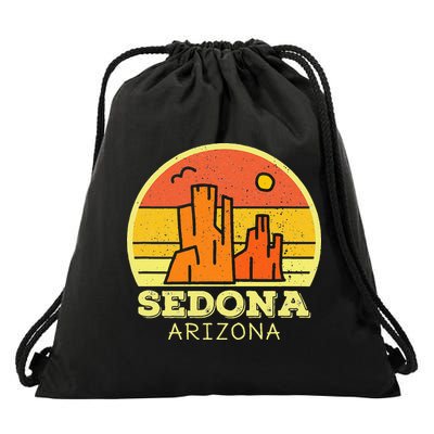 Sedona Arizona AZ Vintage Sunset Desert Camping Hiking Drawstring Bag