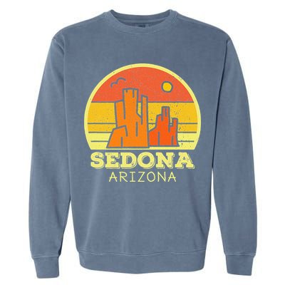 Sedona Arizona AZ Vintage Sunset Desert Camping Hiking Garment-Dyed Sweatshirt