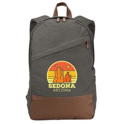 Sedona Arizona AZ Vintage Sunset Desert Camping Hiking Cotton Canvas Backpack