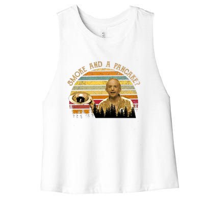 Smoke And A Pancake? Vintage Movie Quote Women's Racerback Cropped Tank