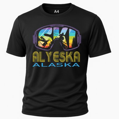 Ski Alyeska Alaska Skiing Vacation Cooling Performance Crew T-Shirt