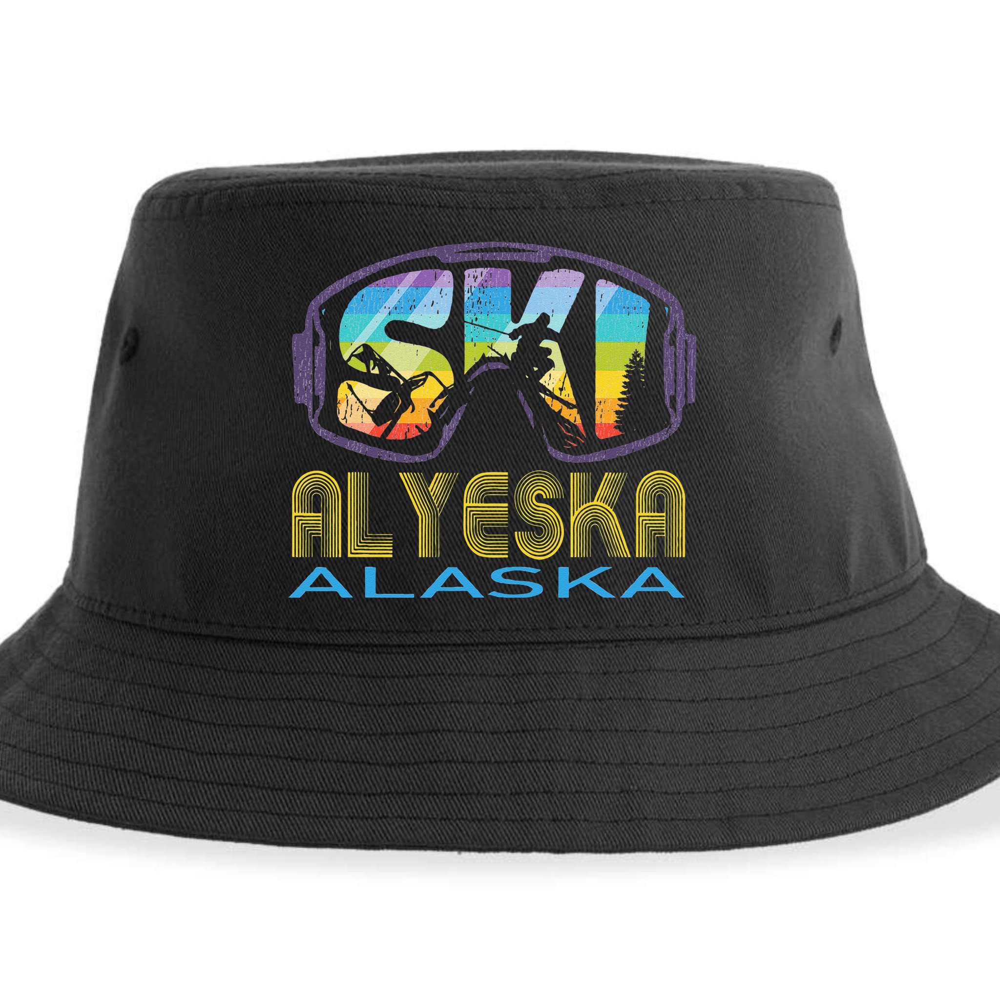 Ski Alyeska Alaska Skiing Vacation Sustainable Bucket Hat
