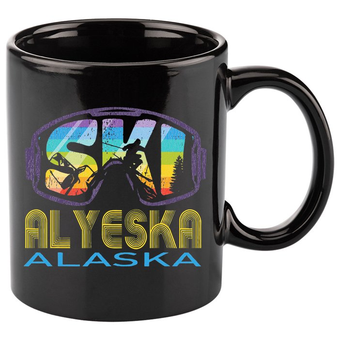 Ski Alyeska Alaska Skiing Vacation 11oz C Handle Ceramic Mug