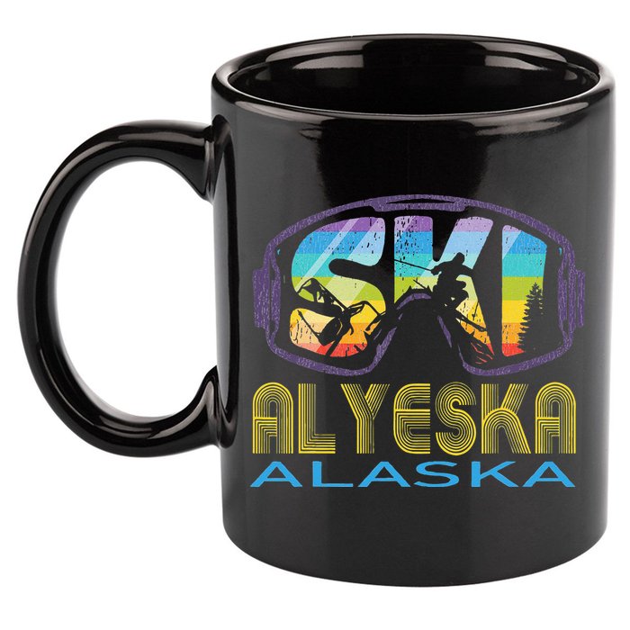 Ski Alyeska Alaska Skiing Vacation 11oz C Handle Ceramic Mug