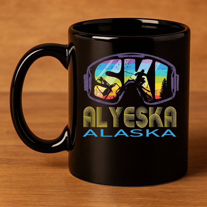 Ski Alyeska Alaska Skiing Vacation 11oz C Handle Ceramic Mug