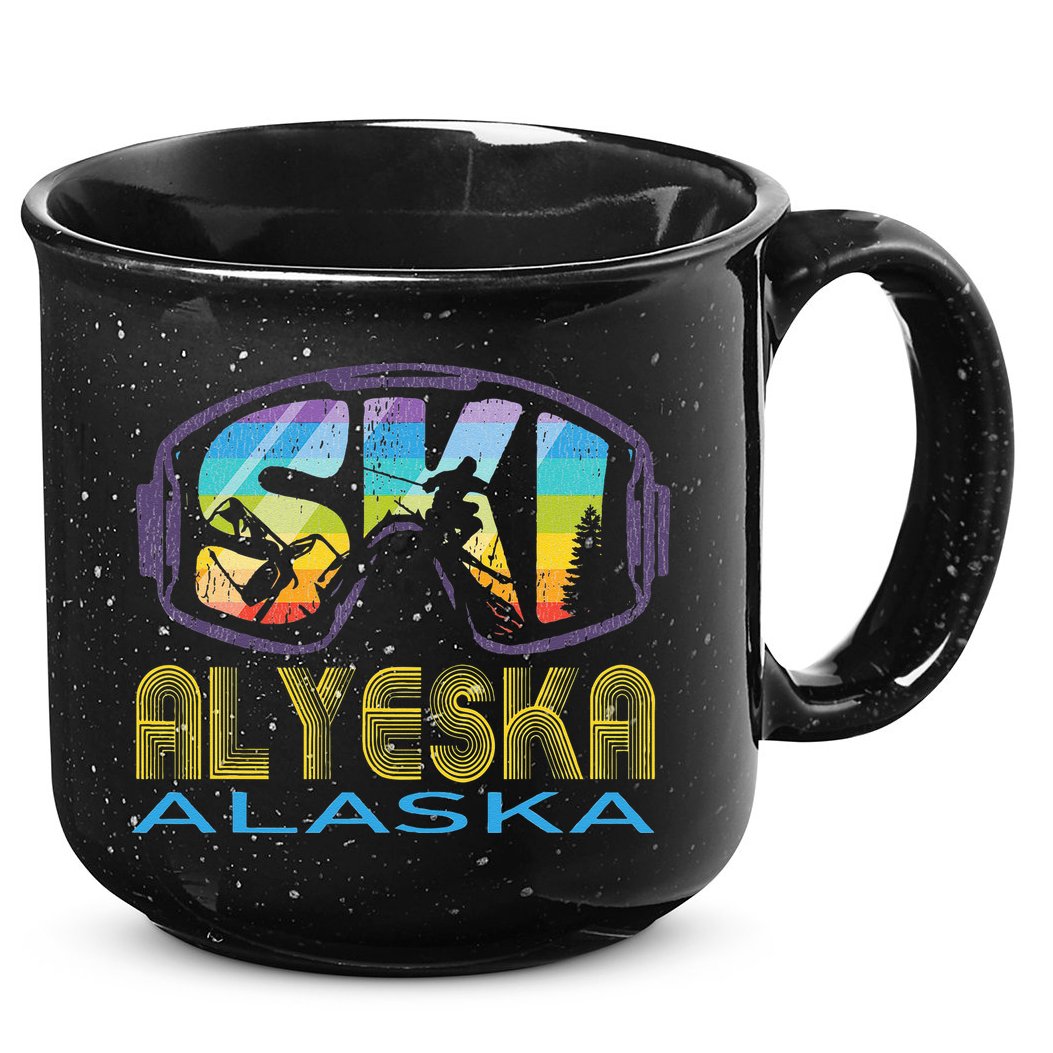 Ski Alyeska Alaska Skiing Vacation 15oz Campfire Ceramic Mug