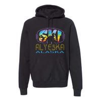 Ski Alyeska Alaska Skiing Vacation Premium Hoodie