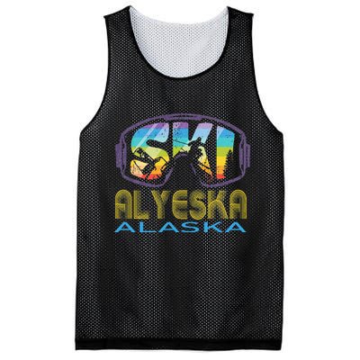 Ski Alyeska Alaska Skiing Vacation Mesh Reversible Basketball Jersey Tank