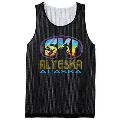 Ski Alyeska Alaska Skiing Vacation Mesh Reversible Basketball Jersey Tank