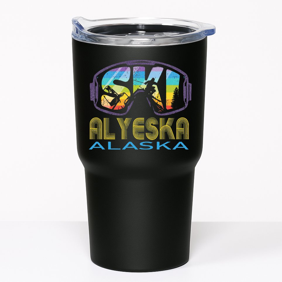 Ski Alyeska Alaska Skiing Vacation Tumbler